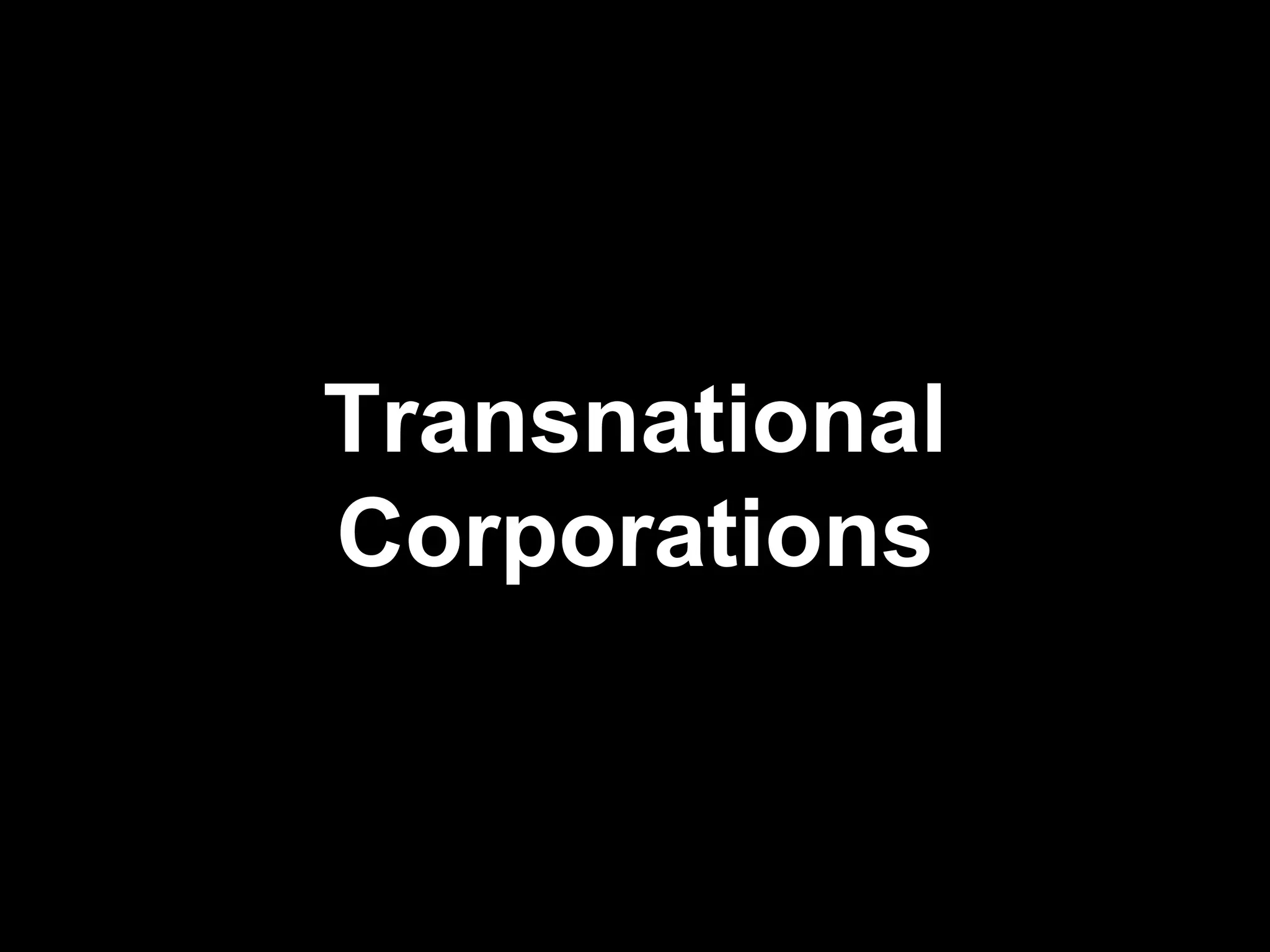 Transnational Corporations 