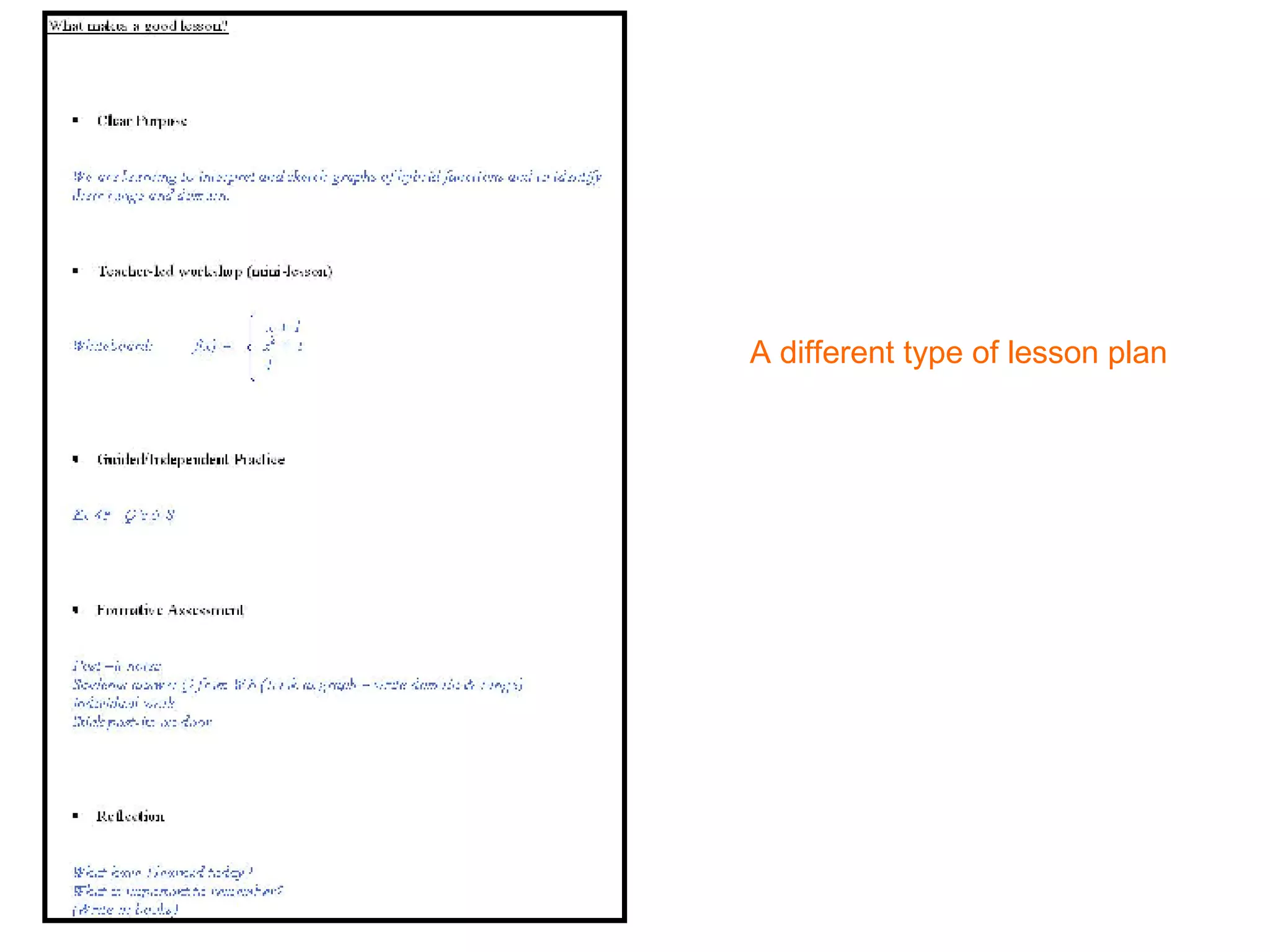 A different type of lesson plan 
