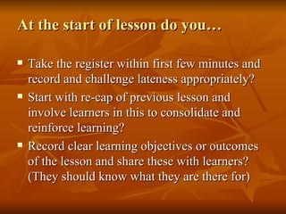 What Makes An Outstanding Lesson | PPT