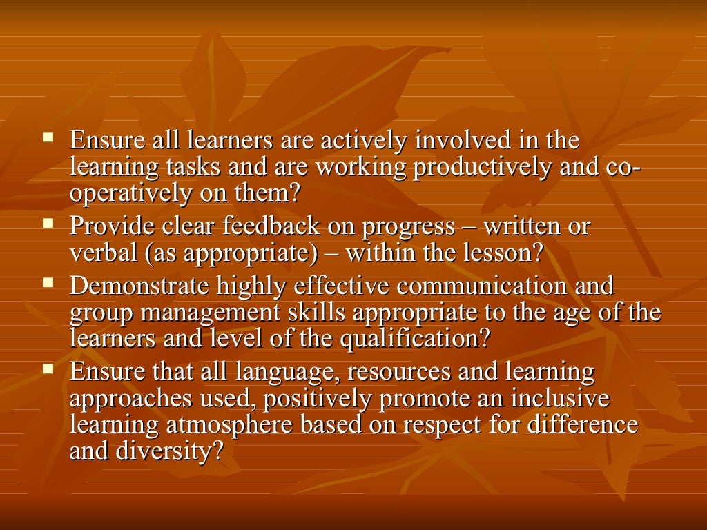 What Makes An Outstanding Lesson