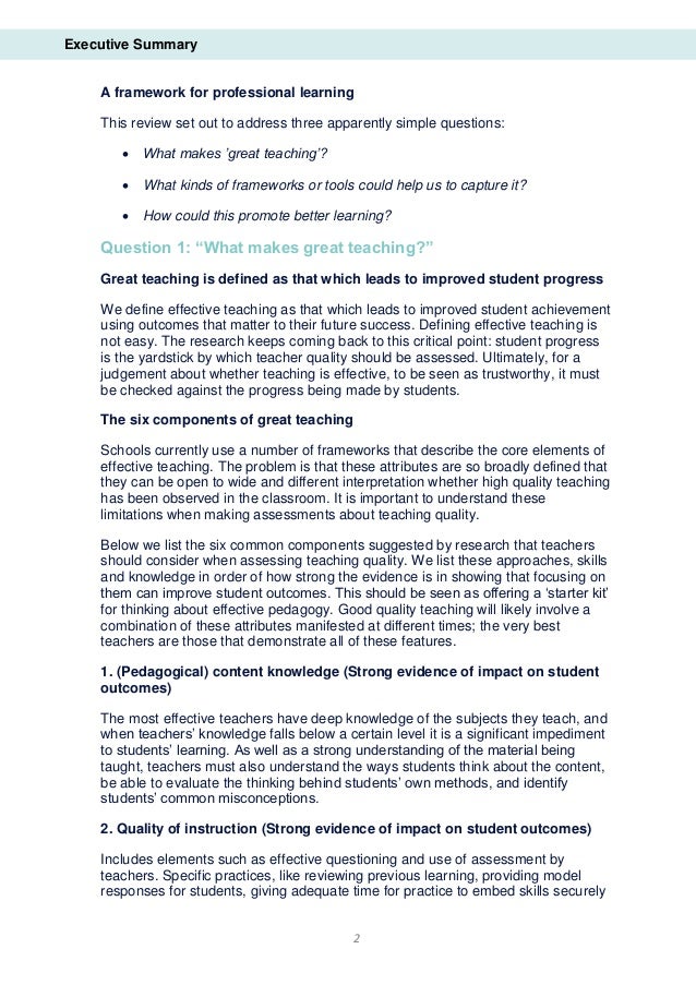 What Makes Great Teaching