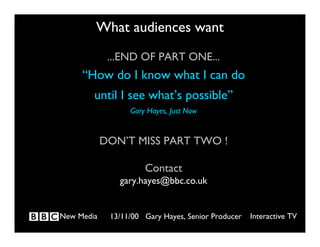 What  New Audiences  Really  Want