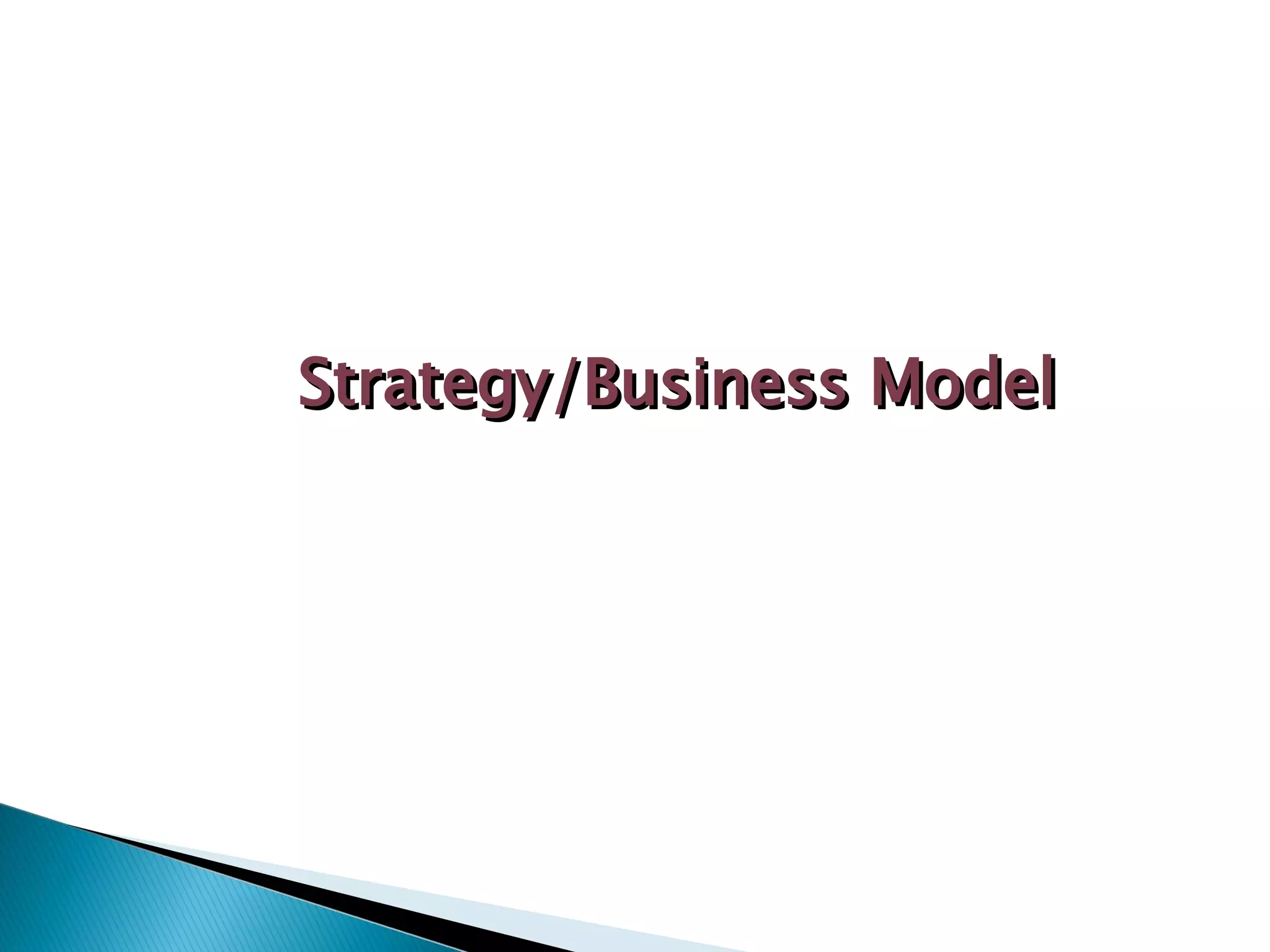 Strategy/Business Model 