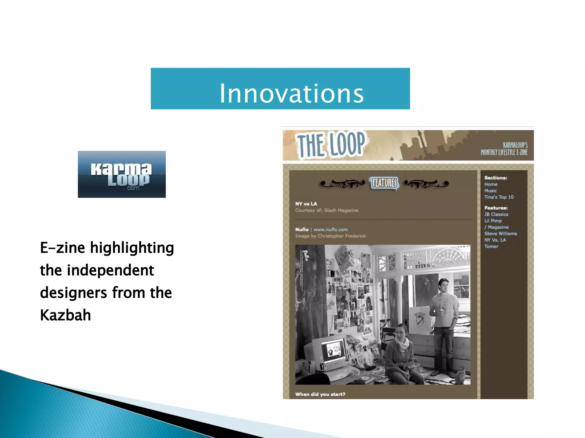 E-zine highlighting the independent designers from the Kazbah Innovations 