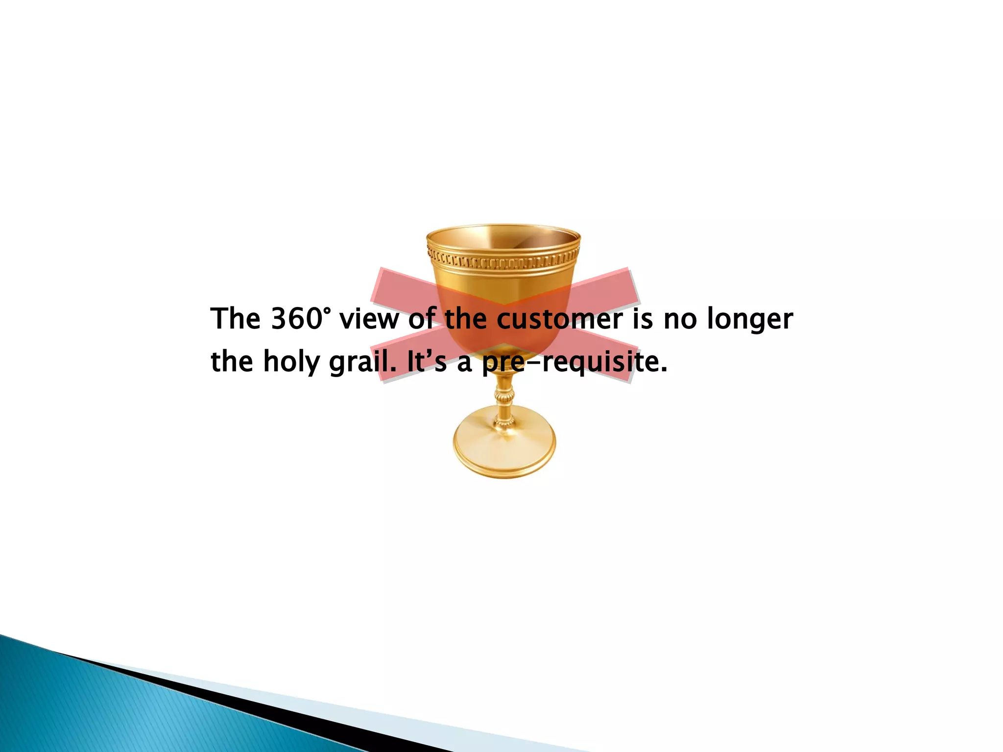 The 360° view of the customer is no longer the holy grail. It’s a pre-requisite. 