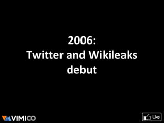2006:
Twitter and Wikileaks
debut
 