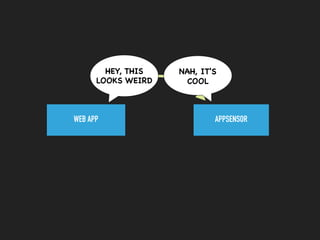 WEB APP APPSENSOR
HEY, THIS
LOOKS WEIRD
NAH, IT'S  
COOL
 
