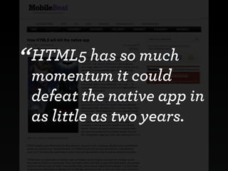 what the web community can learn from mobile