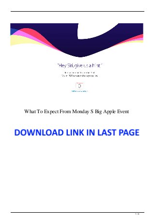 What To Expect From Monday S Big Apple Event
1 / 4
 