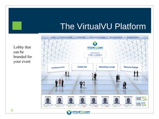 The VirtualVU Platform Lobby that can be branded for your event 