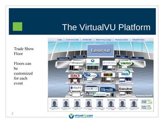 The VirtualVU Platform Trade Show Floor Floors can be customized for each event  