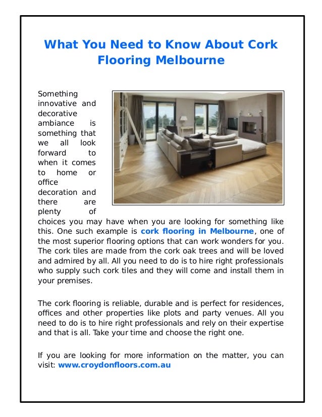 What You Need To Know About Cork Flooring Melbourne