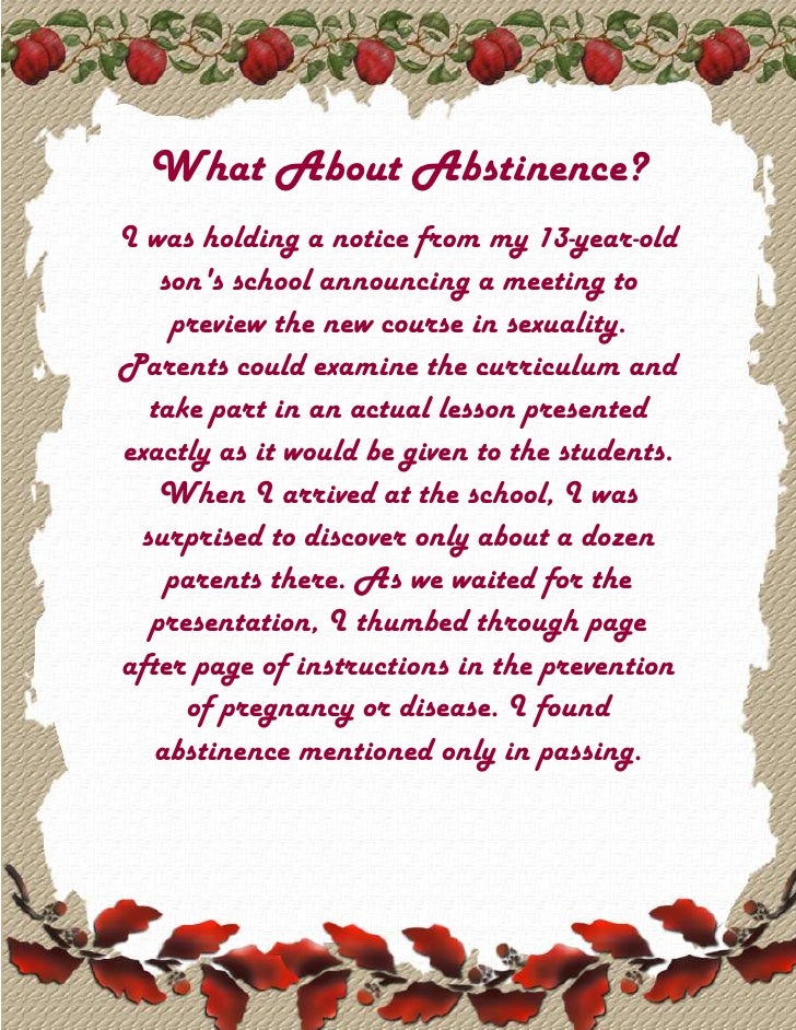 What About Abstinence