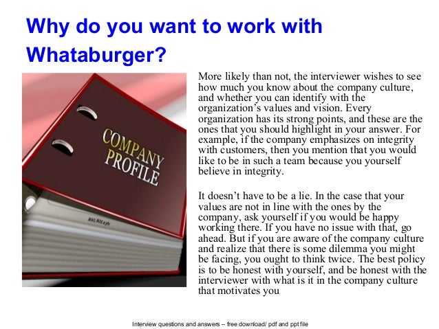 Whataburger Interview Questions And Answers