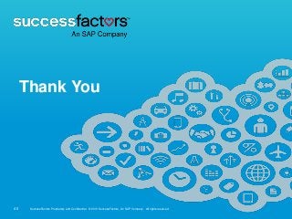 Thank You 
40 SuccessFactors Proprietary and Confidential © 2013 SuccessFactors, An SAP Company. All rights reserved. 
