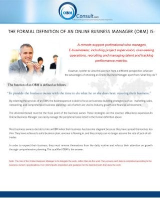 What an online business manager can do for your business!!
