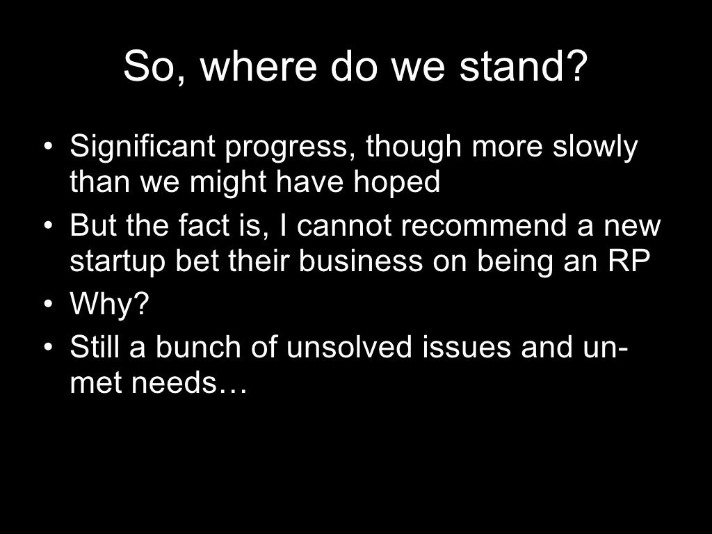 So, where do we stand?