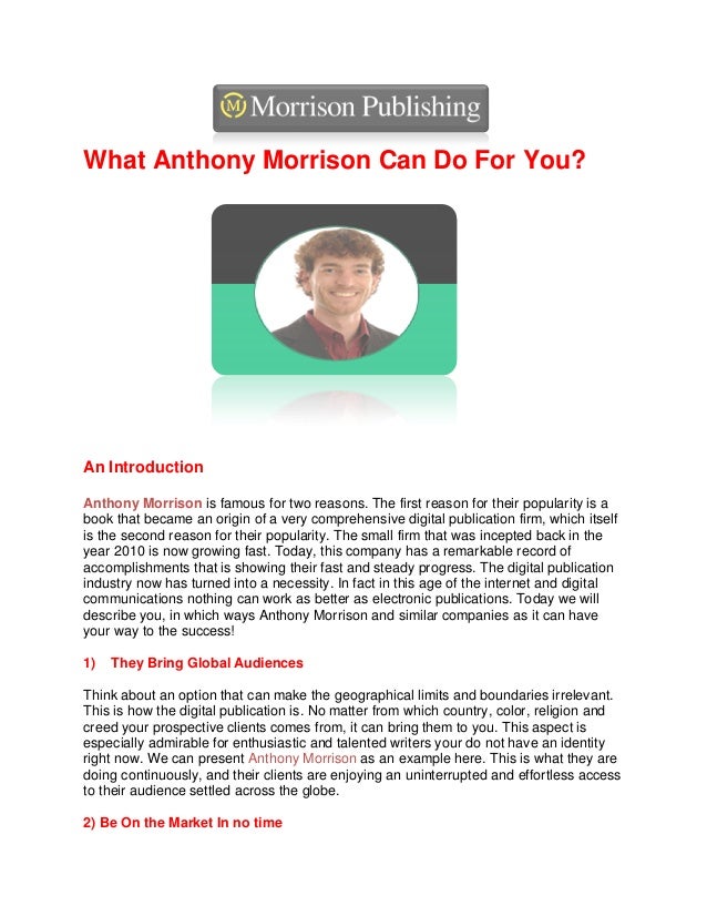 Anthony Morrison Publishing, LLC The Hidden Millionaire