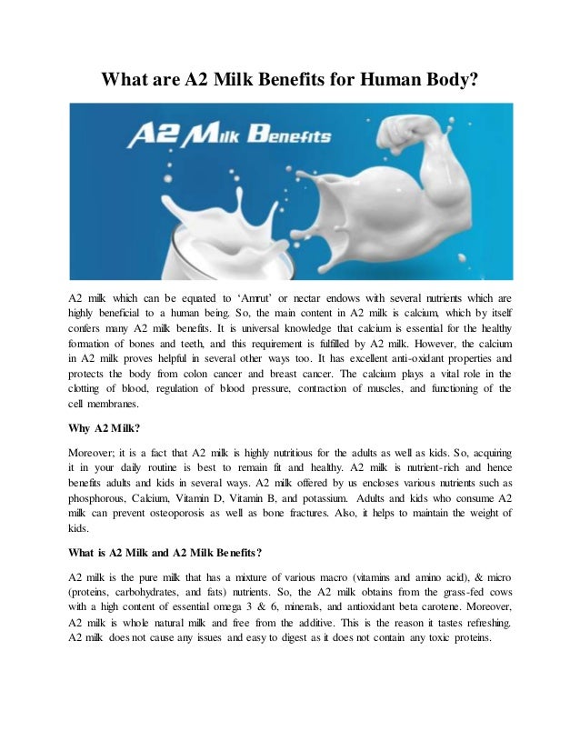 What are a2 milk benefits for human body