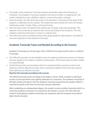 Academic Transcripts and Transcript Certificates: What Are They? | PDF