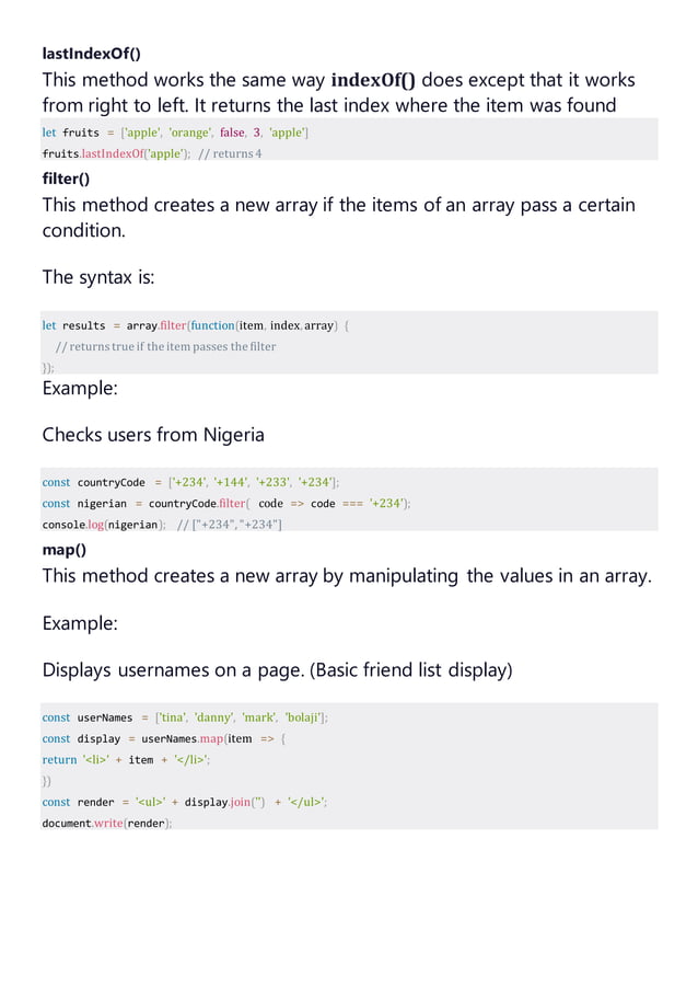 What are arrays in java script | PDF