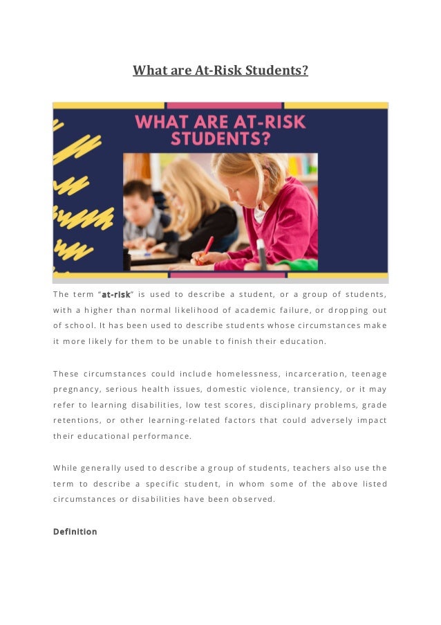What are at risk students | PDF
