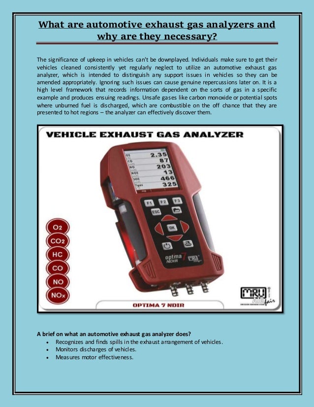 What are automotive exhaust gas analyzers and why are they necessary?