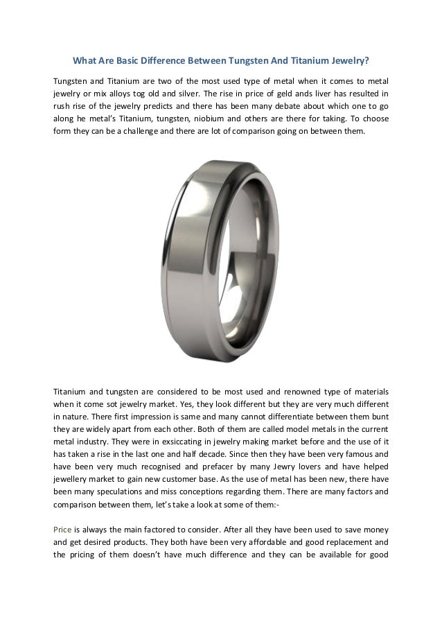 What Are Basic Difference Between Tungsten And Titanium Jewelry?