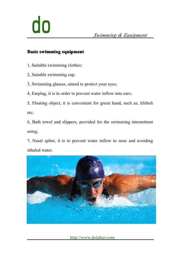 What are basic swimming equipments