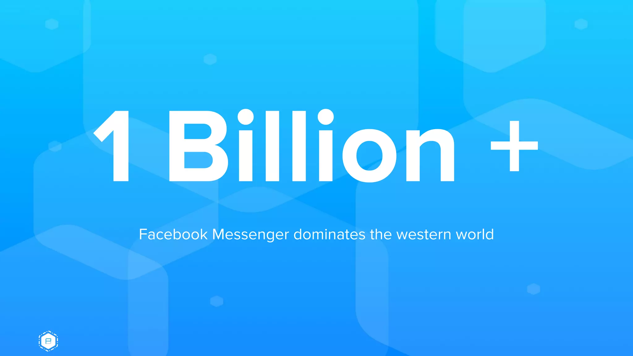 1 Billion +
Facebook Messenger dominates the western world
 