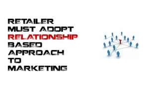 RETAILER
MUST ADOPT
RELATIONSHIP
BASED
APPROACH
TO
MARKETING
 