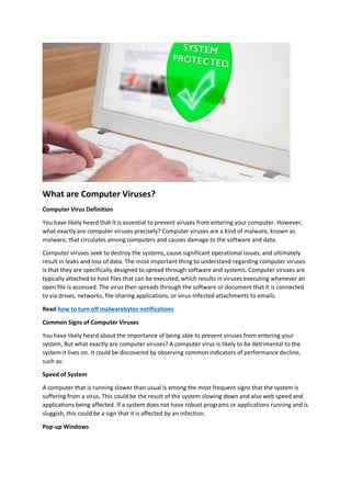 Computer Virus Pdf Notes What are Computer Viruses.pdf