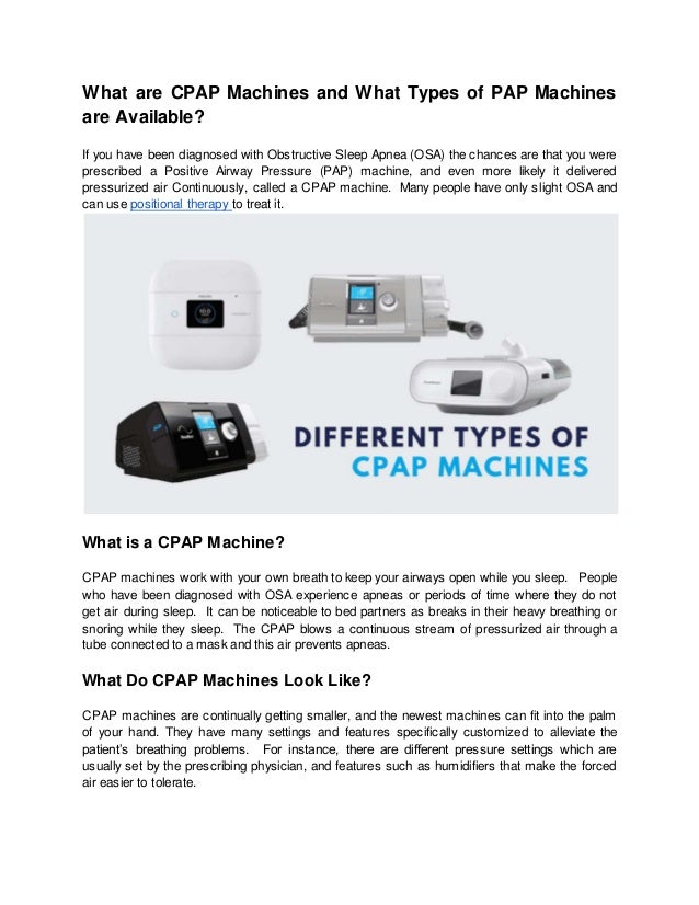 What are CPAP Machines and What Types of PAP Machines are Available?