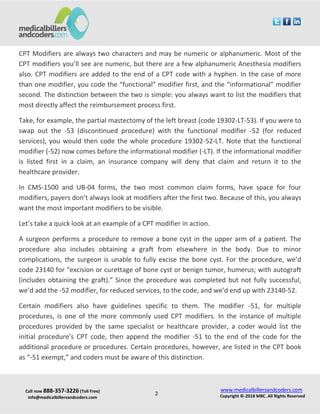 What Are CPT Modifiers And Why Medical Billing Companies Use Them? | PDF