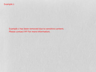 Example 2
Example 2 has been removed due to sensitive content.
Please contact WY for more information.
 