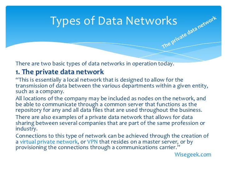 What are data networks?