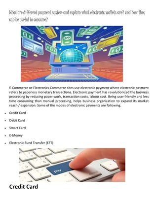 Electronic wallets and payment system