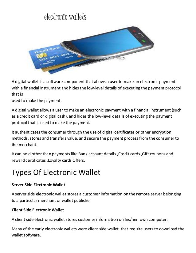 Electronic Wallets And Payment System