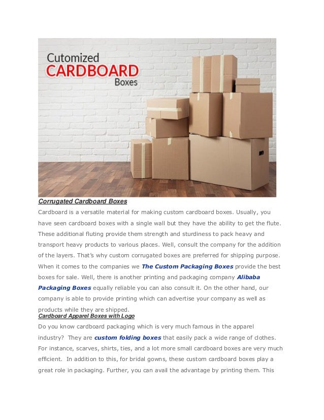 Different Types Of Custom Cardboard Boxes - Free Word Template