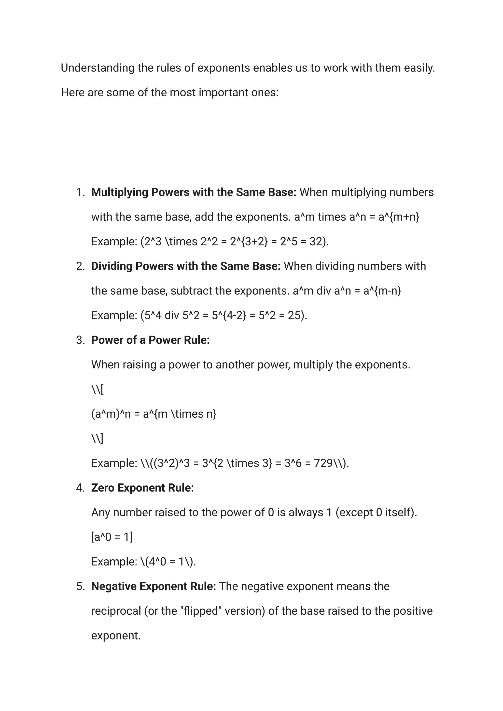 What are Exponents and Powers? Definitions, Rules, and Examples | PDF