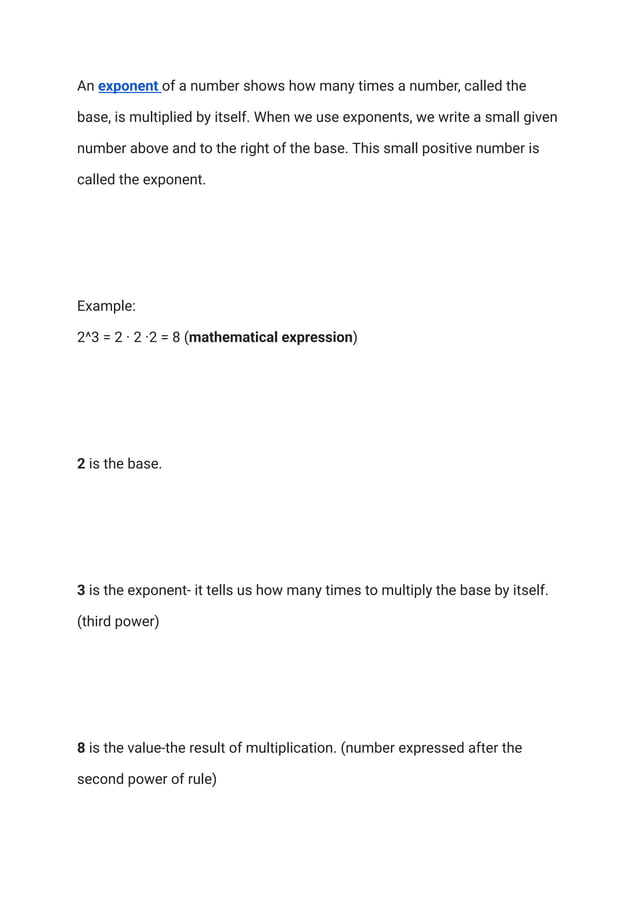 What are Exponents and Powers? Definitions, Rules, and Examples | PDF