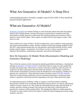 Sample Al Model What Are Generative Al Models? A Deep Dive Blog.docx