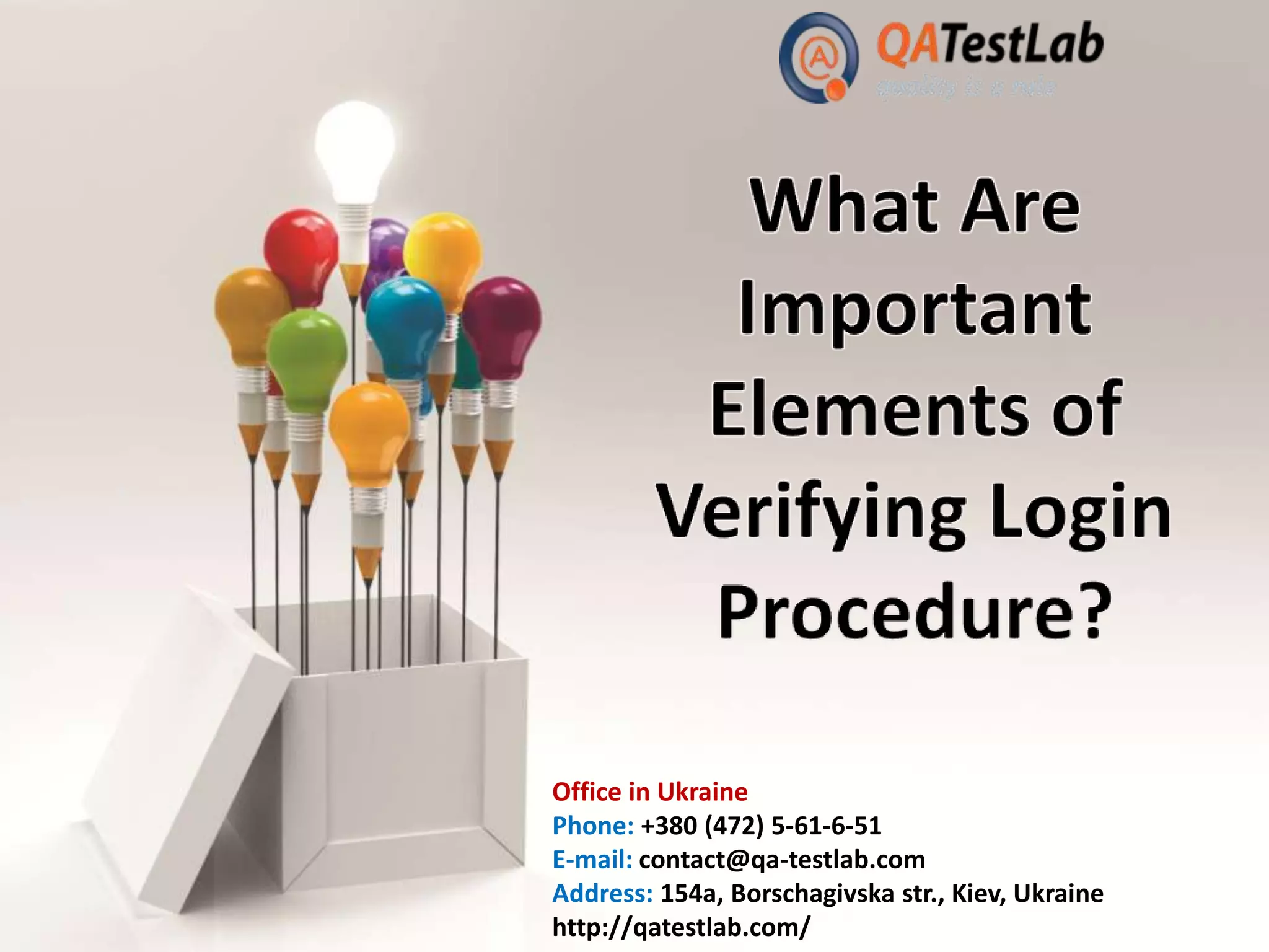 Office in Ukraine
Phone: +380 (472) 5-61-6-51
E-mail: contact@qa-testlab.com
Address: 154a, Borschagivska str., Kiev, Ukraine
http://qatestlab.com/
 