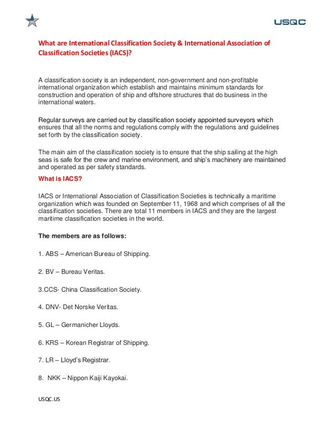 What are international classification society