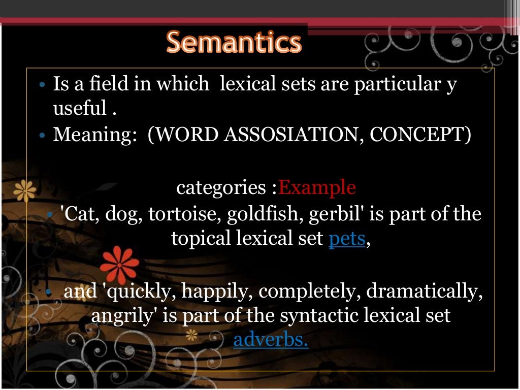What Are Lexical Sets