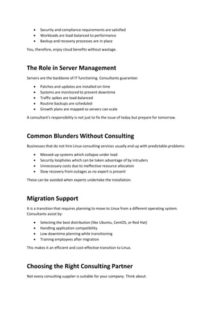 What Are Linux Consulting Services and Why Your Business Needs Them | PDF