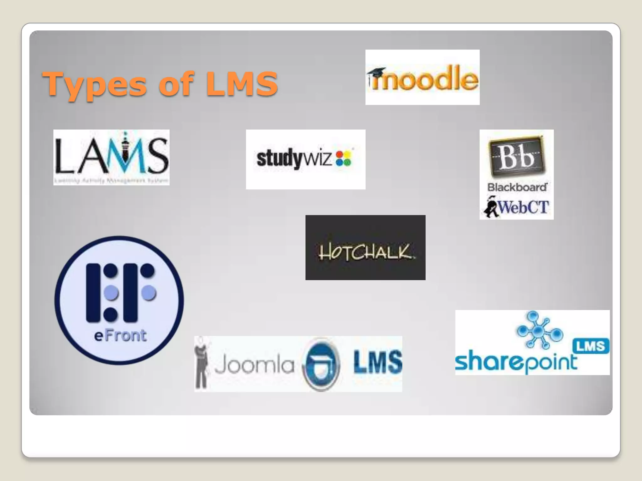 Types of LMS
 