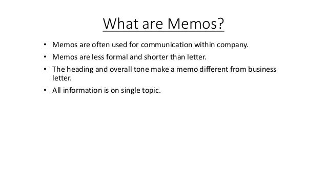 what is memo used for