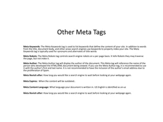 Meta Tag Key Words What are meta tags | PPTX