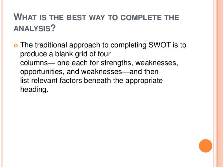 strengths and weaknesses list